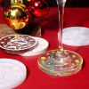 Picture of Silicone Christmas Resin Mold For Jewelry Making Round White 8.8cm Dia.