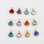 Picture of Brass & Glass Birthstone Charms Gold Plated Multicolor Triangle 10mm x 8mm