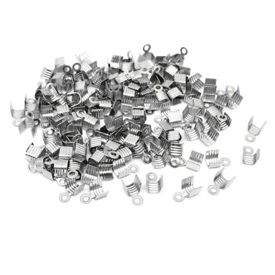 Picture of 304 Stainless Steel Cord End Crimp Caps Multicolor 7mm x 4.5mm