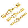 Picture of 304 Stainless Steel Cord End Caps Cylinder Multicolor With Lobster Claw Clasp