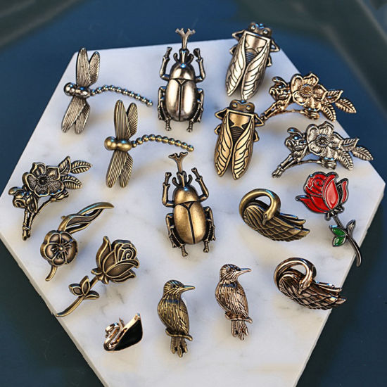 Imagen de Retro Pin Broches Tono Bronce 1 Unidad