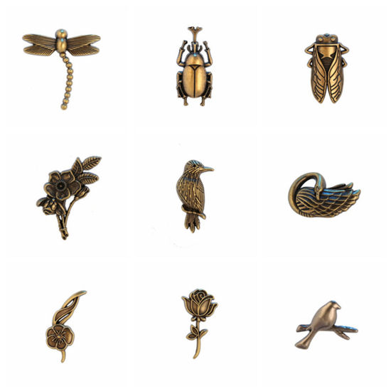 Imagen de Retro Pin Broches Tono Bronce 1 Unidad