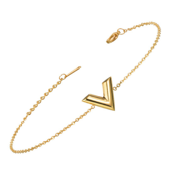 Immagine di 304 Acciaio Inossidabile Elegante Braccialetti Multicolore A Forma di V 15cm Lunghezza, 1 Pz