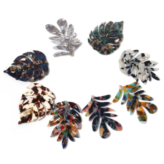 Picture of Acrylic Acetic Acid Series Pendants Leaf Multicolor Monstera Leaf