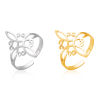 Picture of 304 Stainless Steel Open Adjustable Rings Multicolor Celtic Knot Hollow 17.3mm(US Size 7)