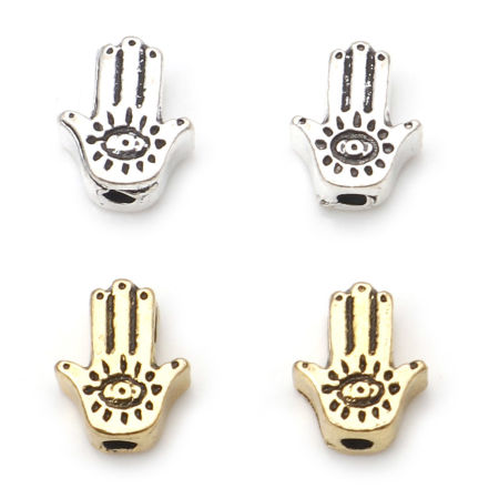 Zamak Religión Cuentas Multicolor Palma Ojo Aprox 9mm x 7mm, Agujero: Aprox 1.4mm, 20 Unidades