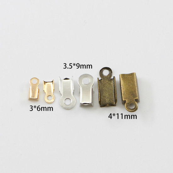 Picture of Iron Based Alloy Cord End Crimp Caps Rectangle Multicolor