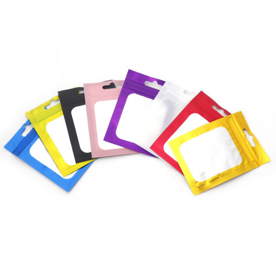 Picture of Aluminum Foil Grip Seal Zip Lock Bags Rectangle Multicolor (Useable Space: 6.5x5.5cm) 10cm x 7cm