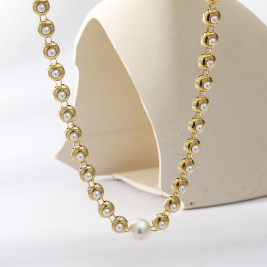 Bild von Stilvoll Choker Halskette Vergoldet Gliederkette 1 Strang