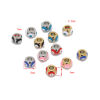 Picture of 304 Stainless Steel Religious Beads Round Multicolor Evil Eye Enamel 8mm x 6mm