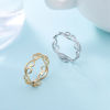 Picture of 304 Stainless Steel Unadjustable Rings Multicolor Vine Hollow