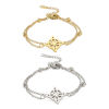 Picture of 304 Stainless Steel Link Cable Chain Multilayer Layered Bracelet Multicolor Flower Hollow 17cm(6 6/8") long