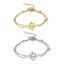 Image de Bracelet Multicouche Chaîne Maille Forçat en 304 Acier Inoxydable Multicolore Fleur Creux 17cm long, 1 Pièce