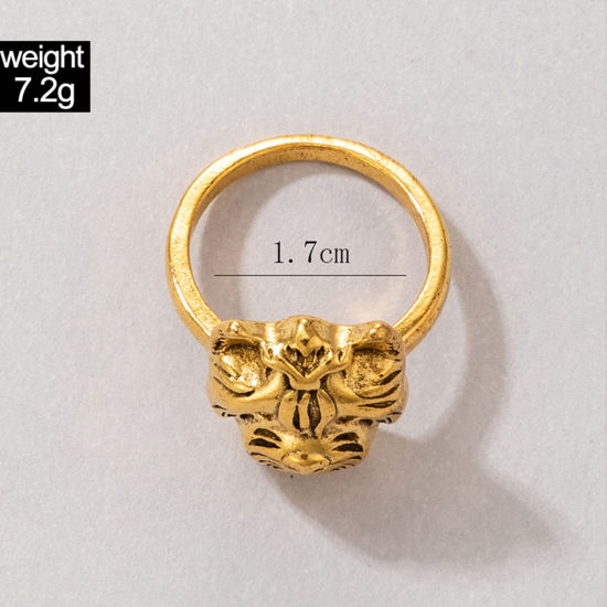 Bild von Retro Uneinstellbar Ring Antik Golden Tier 1 Stück