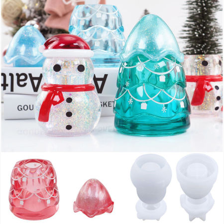 Silicone Christmas Resin Mold For Jar Making Making White
