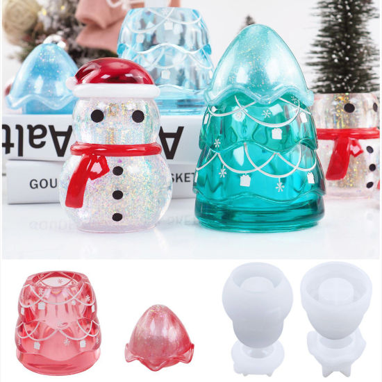 Picture of Silicone Christmas Resin Mold For Jar Making Making White