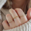 Изображение Экологичный Изысканный Стильный 14K Реальный Позолоченные 304 Нержавеющая Сталь & Циркон Открытые Регулируемые Кольца Для женщин Партия 1 ШТ