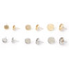 Picture of Brass Ear Post Stud Earrings Real Gold Plated Round Cabochon Settings