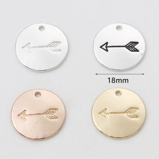 Picture of Zinc Based Alloy Charms Multicolor Round Arrowhead 18mm Dia.