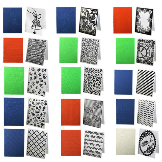 Image de Modèle de Dossiers de Gaufrage en Plastique Rectangle Blanc, 14.8cm x 10.5cm, 1 Pièce