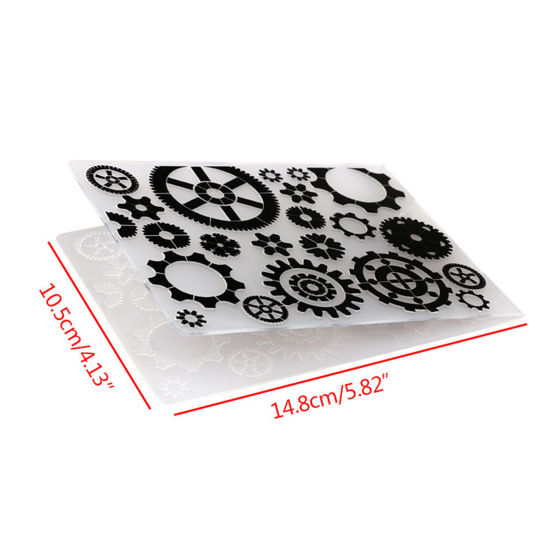 Bild von ABS Plastik Vorlage für Prägeordner Rechteck Weiß, 14.8cm x 10.5cm, 1 Stück