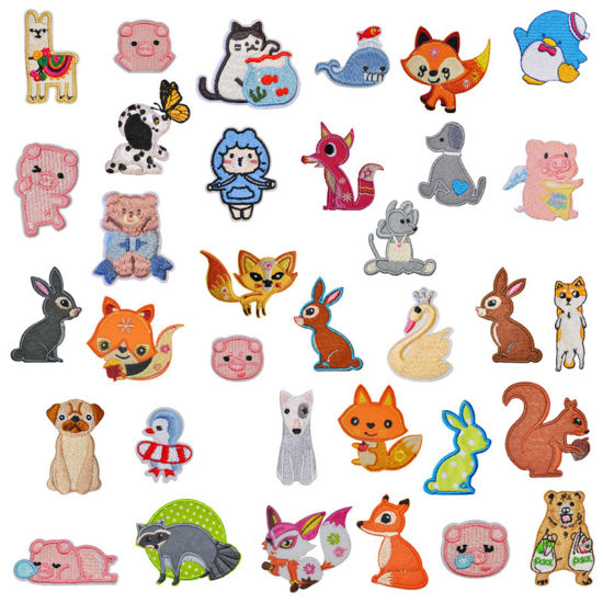 Imagen de Terylene Bordado Apliques De Hierro Sobre Parches (Con Cola De Espalda) DIY Scrapbooking Craft Multicolor Animal 5 Unidades