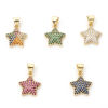 Image de 1 Pièce Pendentif Breloque Galaxie en Laiton Etoile Doré Micro Pave à Zircone Cubique Multicolore 19mm x 13mm