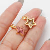 Image de 1 Pièce Pendentif Breloque Galaxie en Laiton Etoile Doré Micro Pave à Zircone Cubique Multicolore 19mm x 13mm