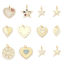 Imagen de Latón Colgantes Charms Chapado en Oro Corazón Estrella Micro Pave Multicolor Circón Artificial 1 Unidad