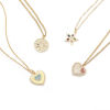 Picture of Brass Charms Gold Plated Heart Star Micro Pave Multicolour Cubic Zirconia