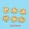 Imagen de 304 Acero Inoxidable Colgantes Charms 18k Chapado en Oro Hueco 5 Unidades