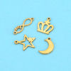 Imagen de 304 Acero Inoxidable Colgantes Charms 18k Chapado en Oro Hueco 5 Unidades