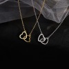 Picture of Valentine's Day Pendant Necklace Multicolor Heart Hollow 40cm(15 6/8") long