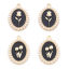 Picture of Zinc Based Alloy Valentine's Day Charms Gold Plated Black Oval Flower Imitation Pearl 28mm x 20mm