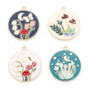 Picture of Zinc Based Alloy Charms Gold Plated Multicolor Round Disc Flower Mushroom Enamel 28mm x 25mm