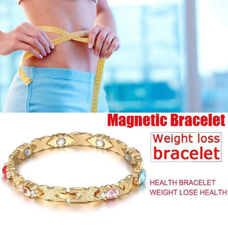 1 Unidad Terapia Salud Pérdida de Peso Energía Adelgazamiento Drenaje Linfático Magnético Pulseras Multicolor Rhinestone