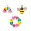 Immagine di 304 Acciaio Inossidabile Charms Fiore Oro Placcato Ape Smalto Trasparente Strass 1 Pz