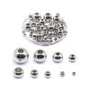 Image de Perles en 304 Acier Inoxydable Rond Argent Mat 50 Pcs