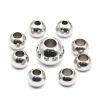 Image de Perles en 304 Acier Inoxydable Rond Argent Mat 50 Pcs