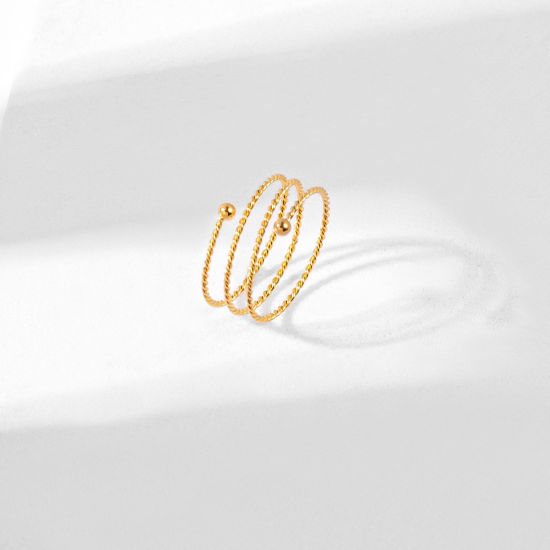 Imagen de 304 Acero Inoxidable Abierto Anillos Trenzado 17.5mm (US size 7.25), 1 Unidad
