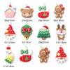 Image de Breloques Noël en Résine Père de Noël Argent Mat Multicolore Bonhomme de Pain d'épices de Noël 10 Pcs