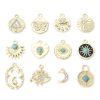 Immagine di Lega di Zinco Stile Bohemien Charms Occhi Oro Placcato Multicolore Luna 10 Pz