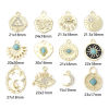 Immagine di Lega di Zinco Stile Bohemien Charms Occhi Oro Placcato Multicolore Luna 10 Pz