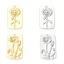 Immagine di Ottone Charms Rettangolo Vero Oro Placcato Fiore 28mm x 16mm, 2 Pz