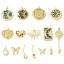 Imagen de Latón Micro Pave Colgantes Charms Geométrico Oro Real Chapado Sol & Luna 1 Unidad