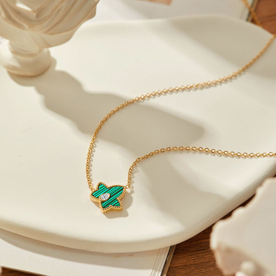 Imagen de 304 Acero Inoxidable Elegante Collares Multicolor Geométrico 45cm longitud, 1 Unidad