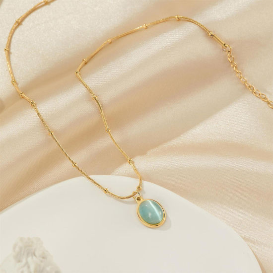 Imagen de 304 Acero Inoxidable Elegante Collares Multicolor Geométrico 45cm longitud, 1 Unidad
