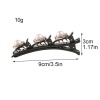 Picture of Resin Braided Hair Clips Black Flower Multicolor Rhinestone