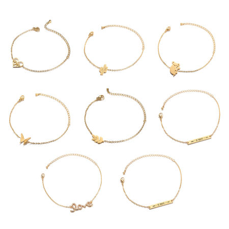 304 Нержавеющая Сталь Стильный Цепочки Ролло Браслеты 14.5см Длина, 1 ШТ