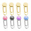 Image de Broche Epingle en 304 Acier Inoxydable Trombone Multicolore Rond Cabochon Rapportable (Taille Rapportable 10mm Dia ) 30mm x 10mm , 10 Pcs